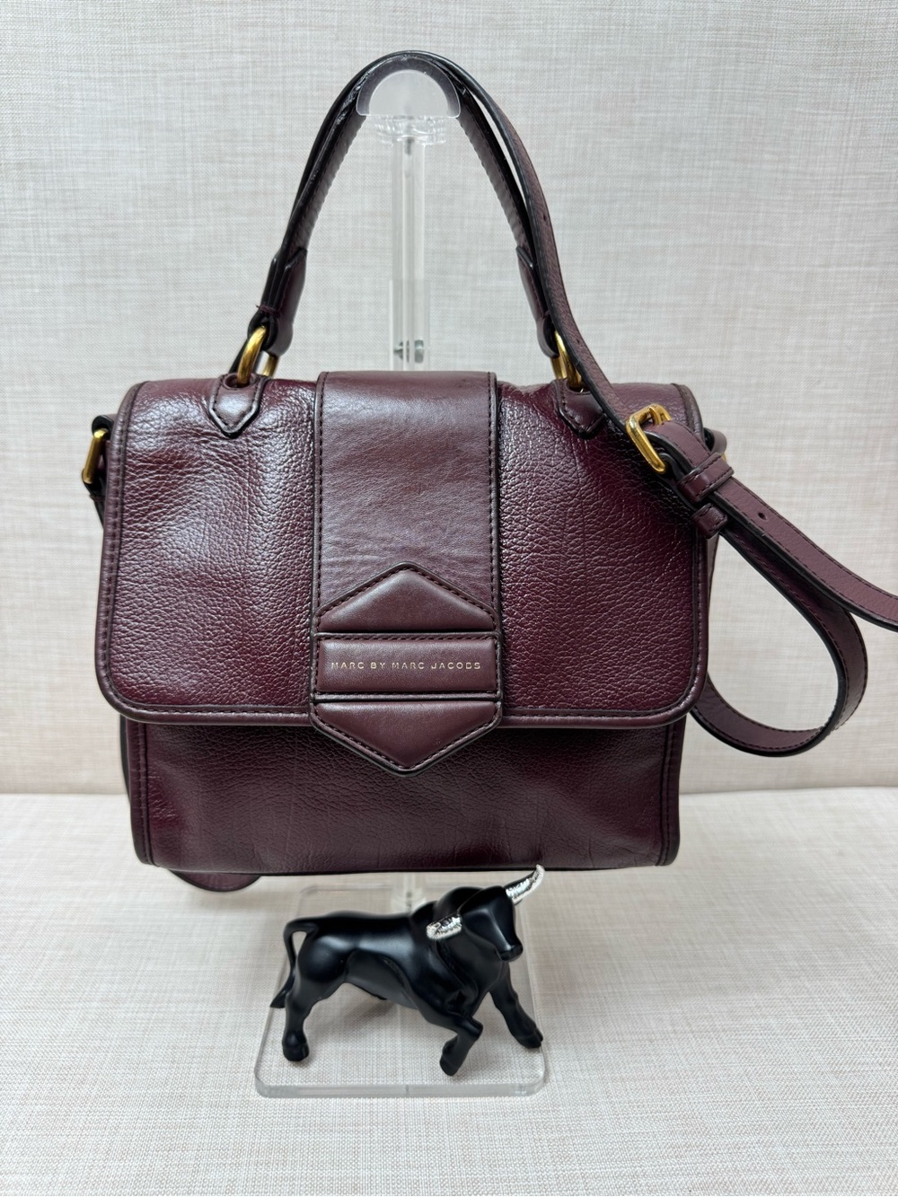 Marc by Marc Jacobs Wine Burgundy Leather crossbody with Top Handle